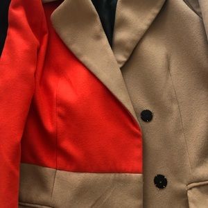 Colorblock Double Breasted Coat